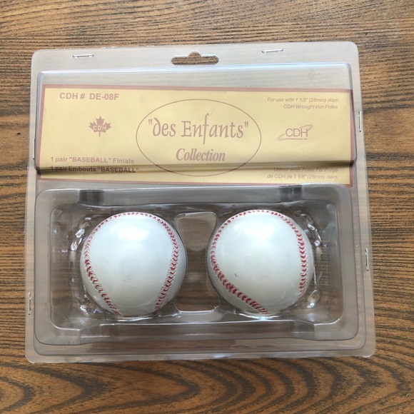 🎄 CDH baseball finials 2  in package red/white NIB - Picture 1 of 4